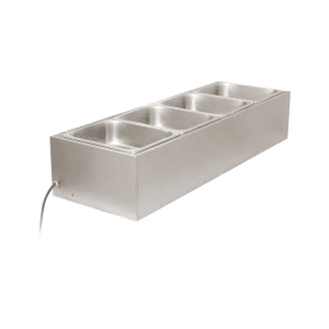 CJK Commercial Food Warmer Bain Marie 4-Pan Buffet Food Warmer Stainless Steel