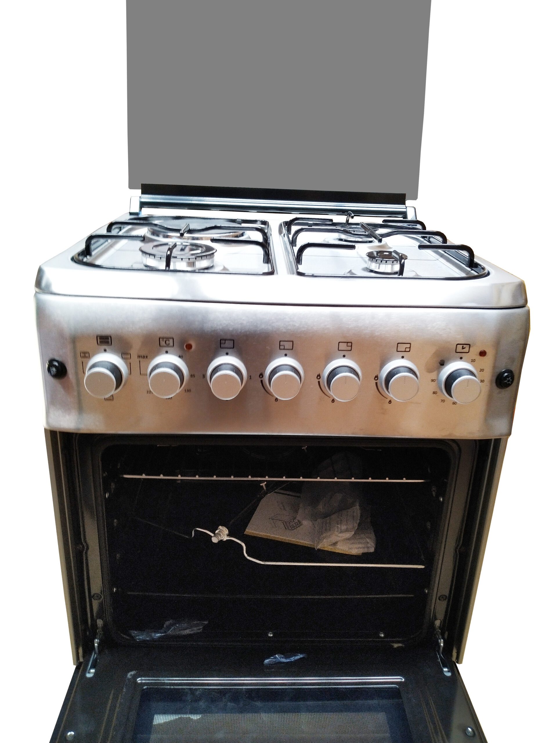 BlueFlame cooker S6031EFRP – L 60x60cm, 3 gas burners and 1electric hot plate with electric oven inox – stainless - Image 2