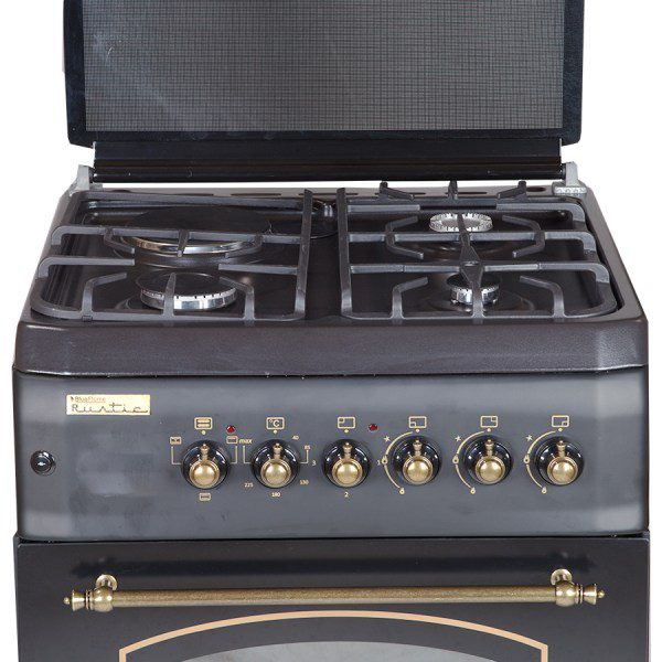 Blueflame rustic cooker T6031ERF – B 60 X 60 cm 3 gas burners and 1 hot plate with electric oven, black in color - Image 2