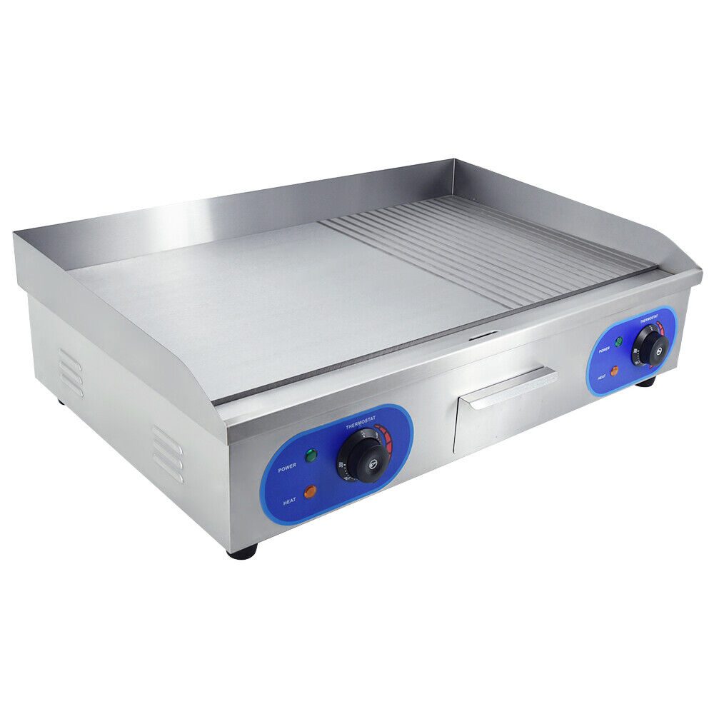 CJK Commercial Griddle Grill Electric Grill Grooved and Flat Top. - Image 4