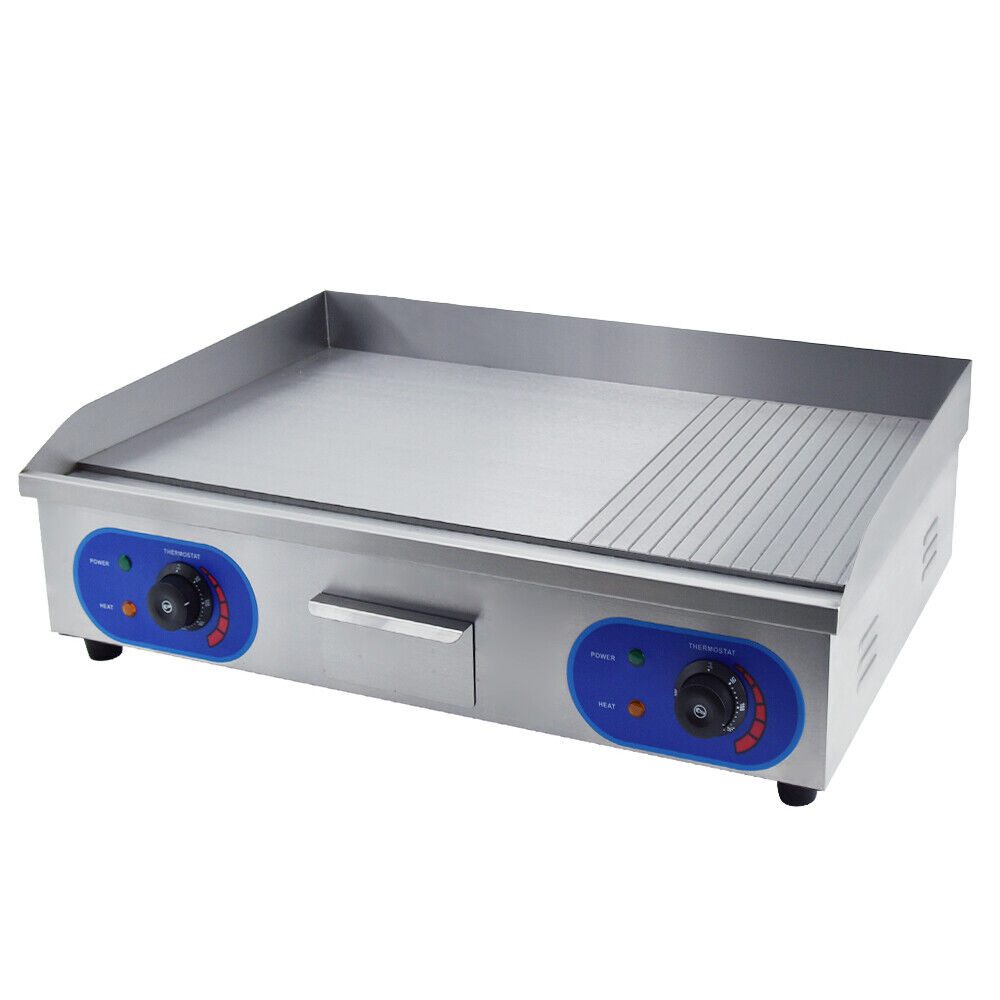 CJK Commercial Griddle Grill Electric Grill Grooved and Flat Top. - Image 3