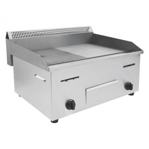 CJK Commercial Gas Griddle Half Flat and Half Grill.
