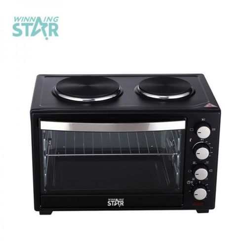 Winningstar 40L Electric Baking Oven With 2 Hot Plates, Black. - Image 2