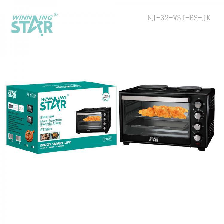Winningstar 40L Electric Baking Oven With 2 Hot Plates, Black. - Image 4