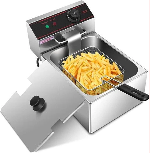 Pixel 6 Litres Commercial Deep Fryer Stainless Steel – Silver